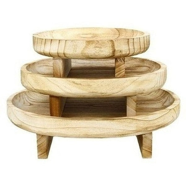 Wooden Plant Stool Garden Pot Saucers & Trays Wooden Round Flower Pot Tray Indoor Outdoor · Dondepiso