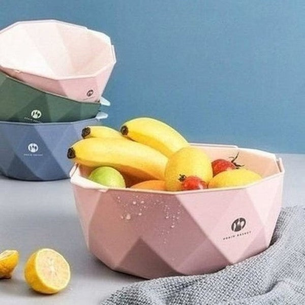 Double Layer Drain Basket Colanders & Strainers Double Layer Kitchen Sink Drain Basket - Dondepiso