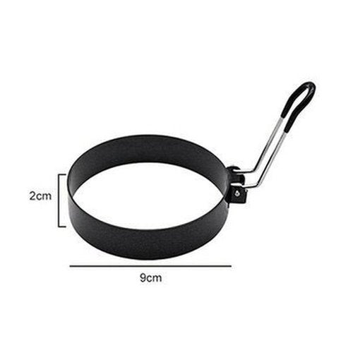 Steel Egg Ring Kitchen Molds Black 3.5inch 4 Sizes Stainless-Steel Egg Cooker Rings - Dondepiso