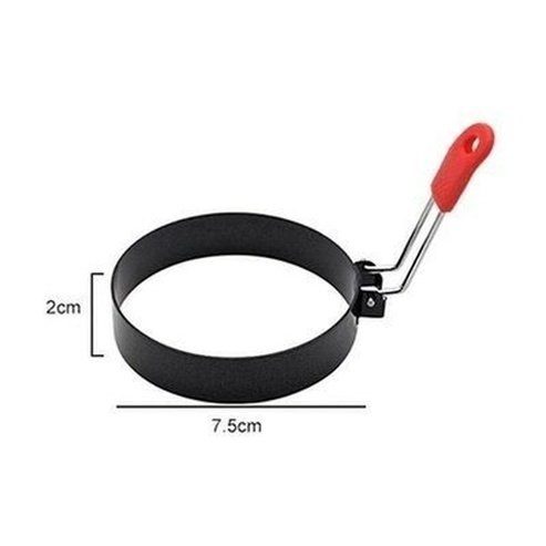 Steel Egg Ring Kitchen Molds Red 3inch 4 Sizes Stainless-Steel Egg Cooker Rings - Dondepiso