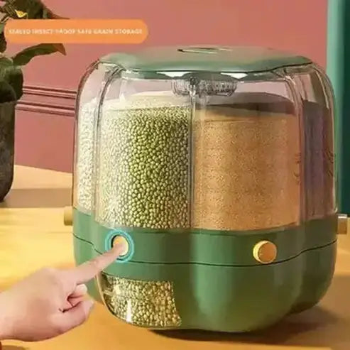 Round Storage Rice Box with Dispenser