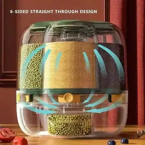 Round Storage Rice Box with Dispenser