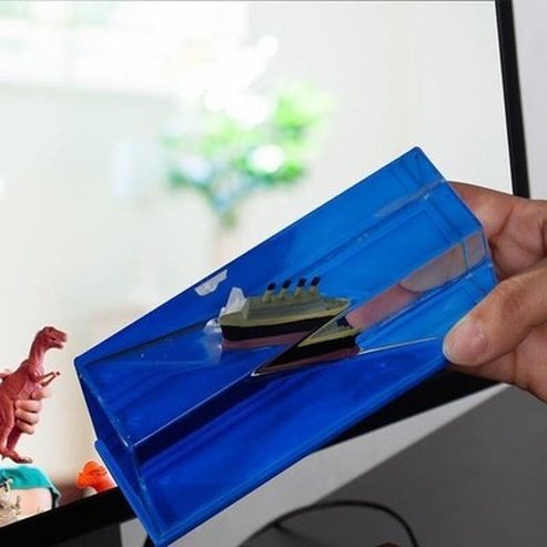 Titanic in a Bottle Figurines Blue