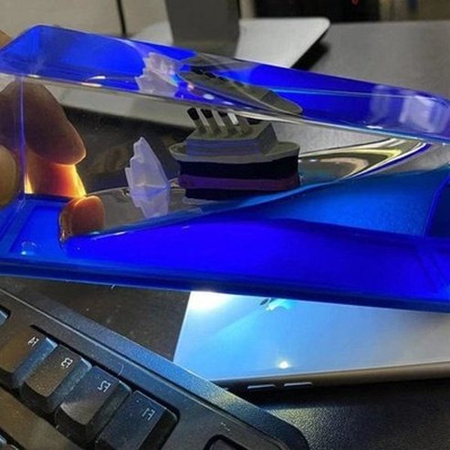 Titanic in a Bottle Figurines Blue