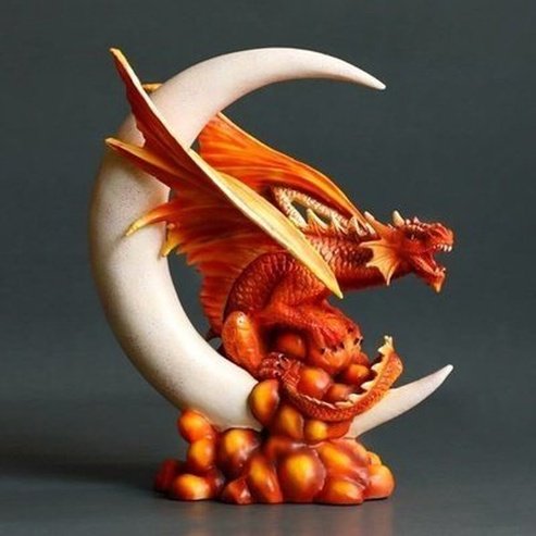 Magic Dragon Figurine Figurines Decorative Figure Of Mythological Dragon With Moon · Dondepiso