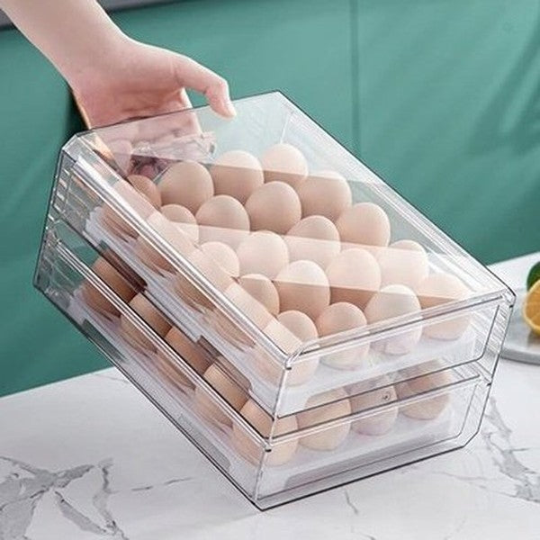Egg Storage Box Food Storage Containers 2 Tier Plastic Egg Storage Container Box · Dondepiso