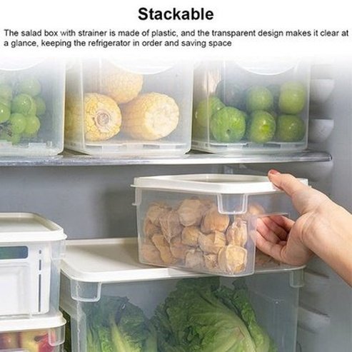 Clear Food Storage Box Food Storage Containers Clear Clear Fridge Food Storage Box With Strainer · Dondepiso