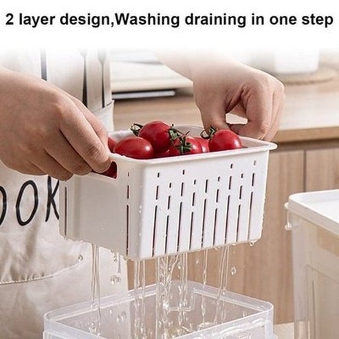 Clear Food Storage Box Food Storage Containers Clear Clear Fridge Food Storage Box With Strainer · Dondepiso