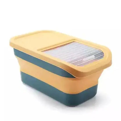 Storage Rice Tank Food Storage Containers Yellow Collapsible rice storage bucket with lid – Dondepiso