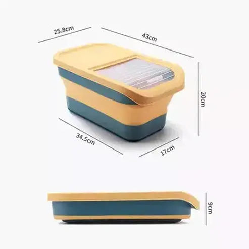 Storage Rice Tank Food Storage Containers Collapsible rice storage bucket with lid – Dondepiso