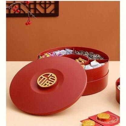 Candy Storage Box Food Storage Containers Red Double-Layer Candy Storage Container · Dondepiso