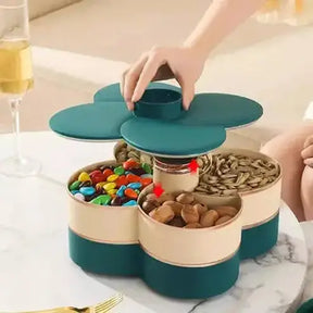 Flower Snack Box Food Storage Containers Flower Shape Rotating Snack Storage Box Tray – Dondepiso