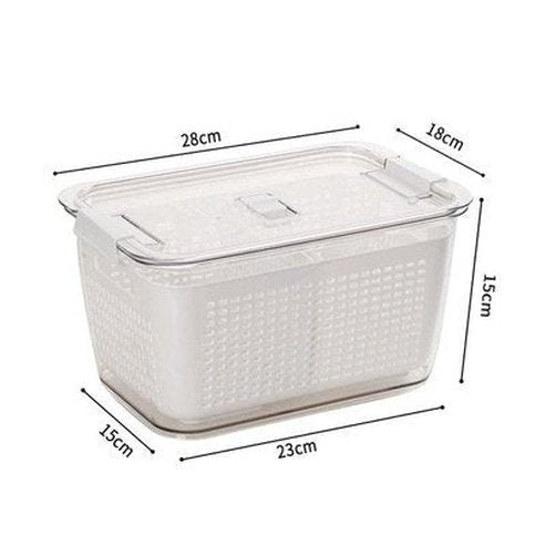 Fresh Fridge Storage Box Food Storage Containers 4.5L White 1 Vent Fridge Partitioned Food Storage Containers with Lid - Dondepiso