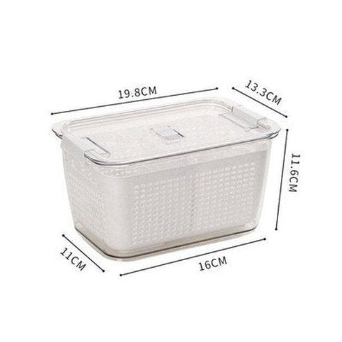 Fresh Fridge Storage Box Food Storage Containers 1.7L White 1 Vent Fridge Partitioned Food Storage Containers with Lid - Dondepiso