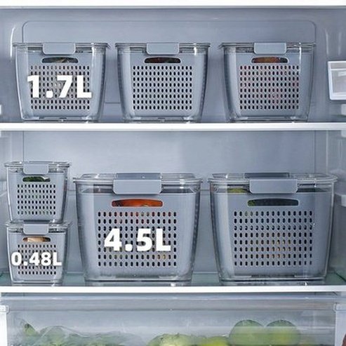 Fresh Fridge Storage Box Food Storage Containers Fridge Partitioned Food Storage Containers with Lid - Dondepiso