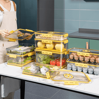 Fridge Storage Box Food Storage Containers Yellow Fridge Storage Stackable Clear Box · Dondepiso
