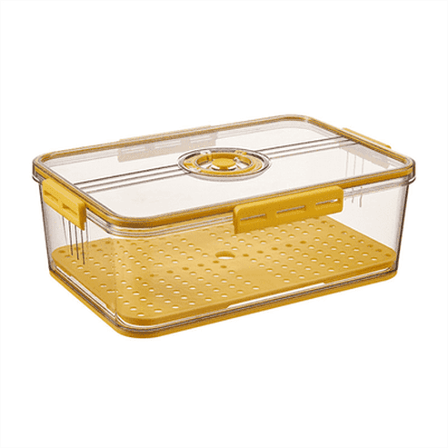 Fridge Storage Box Food Storage Containers Yellow Fridge Storage Stackable Clear Box · Dondepiso