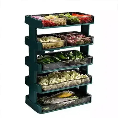 Hot Dish Storage Rack Food Storage Containers green / Five tier Household Foldable Hot Dish Storage Rack – Dondepiso
