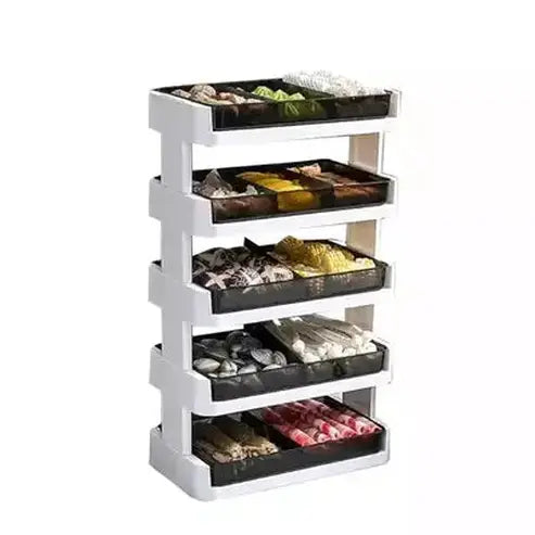 Hot Dish Storage Rack Food Storage Containers white / Five tier Household Foldable Hot Dish Storage Rack – Dondepiso