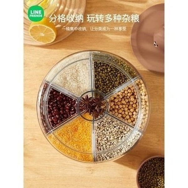 LINE FRIENDS Rotating Rice Box Food Storage Containers LINE FRIENDS Cartoon Brown Sally Rotating Rice Box - Dondepiso