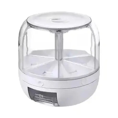 Rotating Rice Bucket Food Storage Containers White Moisture-proof sealed rotating rice bucket – Dondepiso