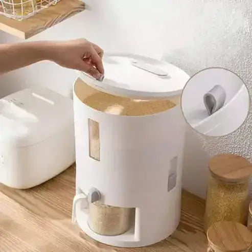 Rice Storage Container Food Storage Containers Round Storage Container Rice Dispenser - Dondepiso