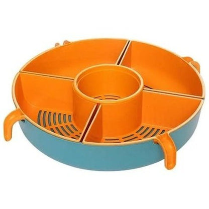 Fruit Drain Basket Colanders & Strainers Green Multi tier rotating vegetable strainer basket · Dondepiso