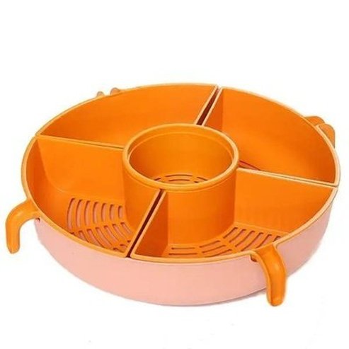 Fruit Drain Basket Colanders & Strainers Pink Multi tier rotating vegetable strainer basket · Dondepiso