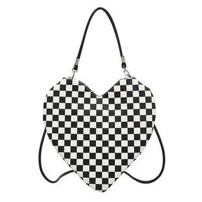 Heart Shoulder Bag Handbags Plaid shoulder bag Checkered Shoulder Bag for Women · Dondepiso