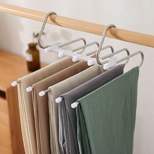 5 Tier Trouser Hanger Hangers White 5 Tiers Storage trouser Hanger Rack · Dondepiso