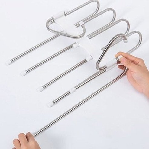 5 Tier Trouser Hanger Hangers White 5 Tiers Storage trouser Hanger Rack · Dondepiso