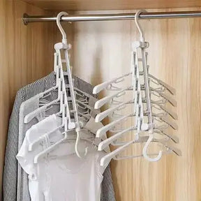 Closet Organizer Hanger Hangers White Multi-Clip Rotating Organizer Clothes Hanger – Dondepiso