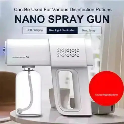 Disinfection Sprayer Gun Household Cleaning Supplies White Blue Light Disinfection Mist Machine Gun Sprayer · Dondepiso