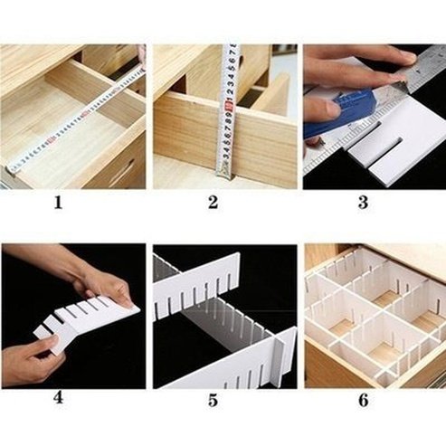 Adjustable Divider Drawer Household Drawer Organizer Inserts White Adjustable Drawer Divider Organizer Cell – Dondepiso