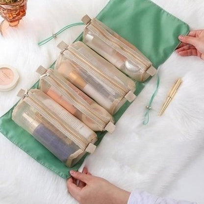 Separable Cosmetic Bag Household Storage Bags Foldable Useful 4 in 1 Mesh Separable Cosmetic Bag - Dondepiso