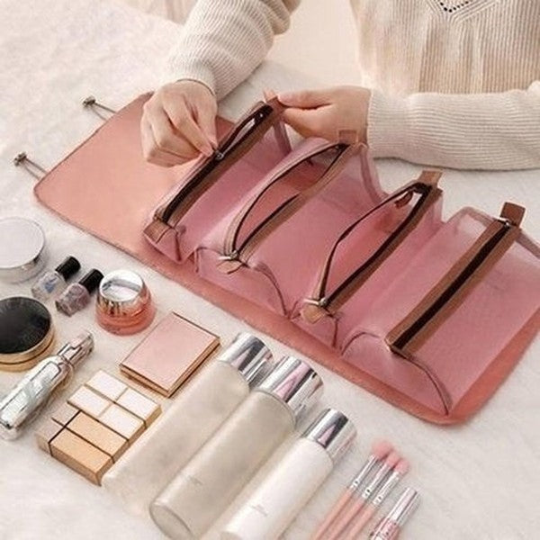 Separable Cosmetic Bag Household Storage Bags Foldable Useful 4 in 1 Mesh Separable Cosmetic Bag - Dondepiso