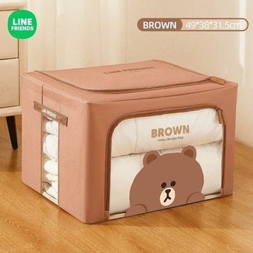 LINE FRIENDS Clothes Storage Bag Household Storage Bags Sally LINE FRIENDS Brown Sally Cony Choco Clothes Storage Box - Dondepiso