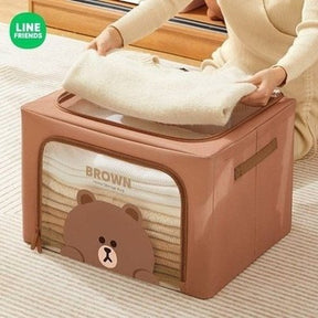 LINE FRIENDS Clothes Storage Bag Household Storage Bags LINE FRIENDS Brown Sally Cony Choco Clothes Storage Box - Dondepiso