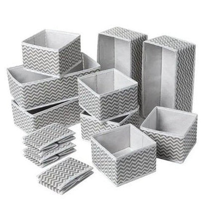 Closet Organizer Box Household Storage Containers Grey 12 Eco-Friendly Folding Closet Organizer Boxes – Dondepiso