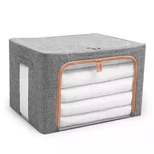 Steel Frame Storage Box Household Storage Containers dark gray / 24L(40x30x20cm) Collapsible Steel Frame Clothes Storage Box – Dondepiso