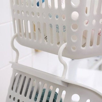 Double hook Hang Basket Household Storage Containers Double Hook Plastic Hanging Storage Basket – Dondepiso