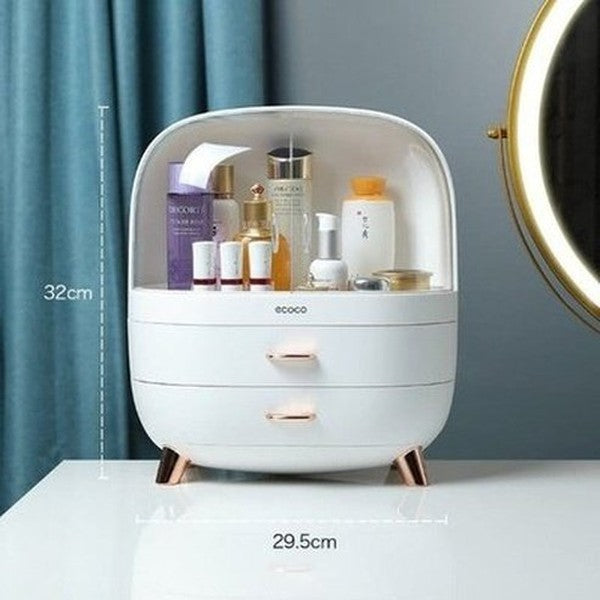 Cosmetic Storage Box Household Storage Containers White Large Capacity Dustproof Cosmetic Storage Box · Dondepiso