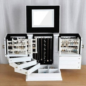 Retro Jewelry Box Household Storage Containers White Large Capacity Retro Wooden Jewelry Organizer Box · Dondepiso