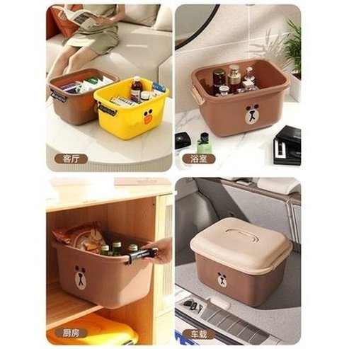 LINE FRIENDS Storage Box Household Storage Containers LINE FRIENDS Anime Brown Sally Kawaii Storage Box - Dondepiso