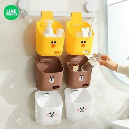 LINE FRIENDS Hanging Storage Basket Household Storage Containers LINE FRIENDS Brown Sally Cony Hanging Storage Basket - Dondepiso