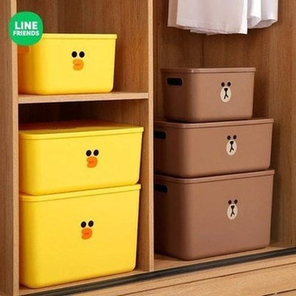 LINE FRIENDS Socks Storage Box Household Storage Containers LINE FRIENDS Cartoon Brown Sally Clothes Storage Box - Dondepiso