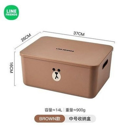 LINE FRIENDS Socks Storage Box Household Storage Containers Brown Small LINE FRIENDS Cartoon Brown Sally Clothes Storage Box - Dondepiso
