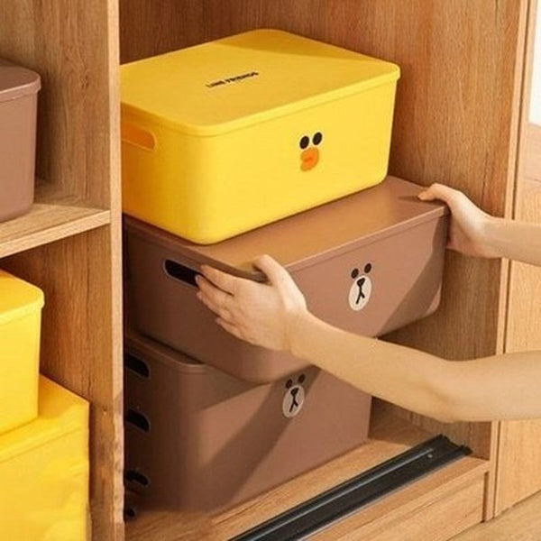 LINE FRIENDS Socks Storage Box Household Storage Containers LINE FRIENDS Cartoon Brown Sally Clothes Storage Box - Dondepiso