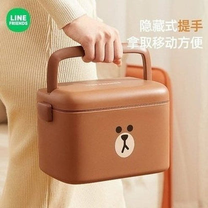 LINE FRIENDS First Aid Kit Household Storage Containers LINE FRIENDS Kawaii Cartoon Brown First Aid Kit - Dondepiso