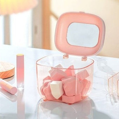 Lipstick Storage Case Household Storage Containers Pink Lipstick Storage Case With HD Glass Mirror · Dondepiso